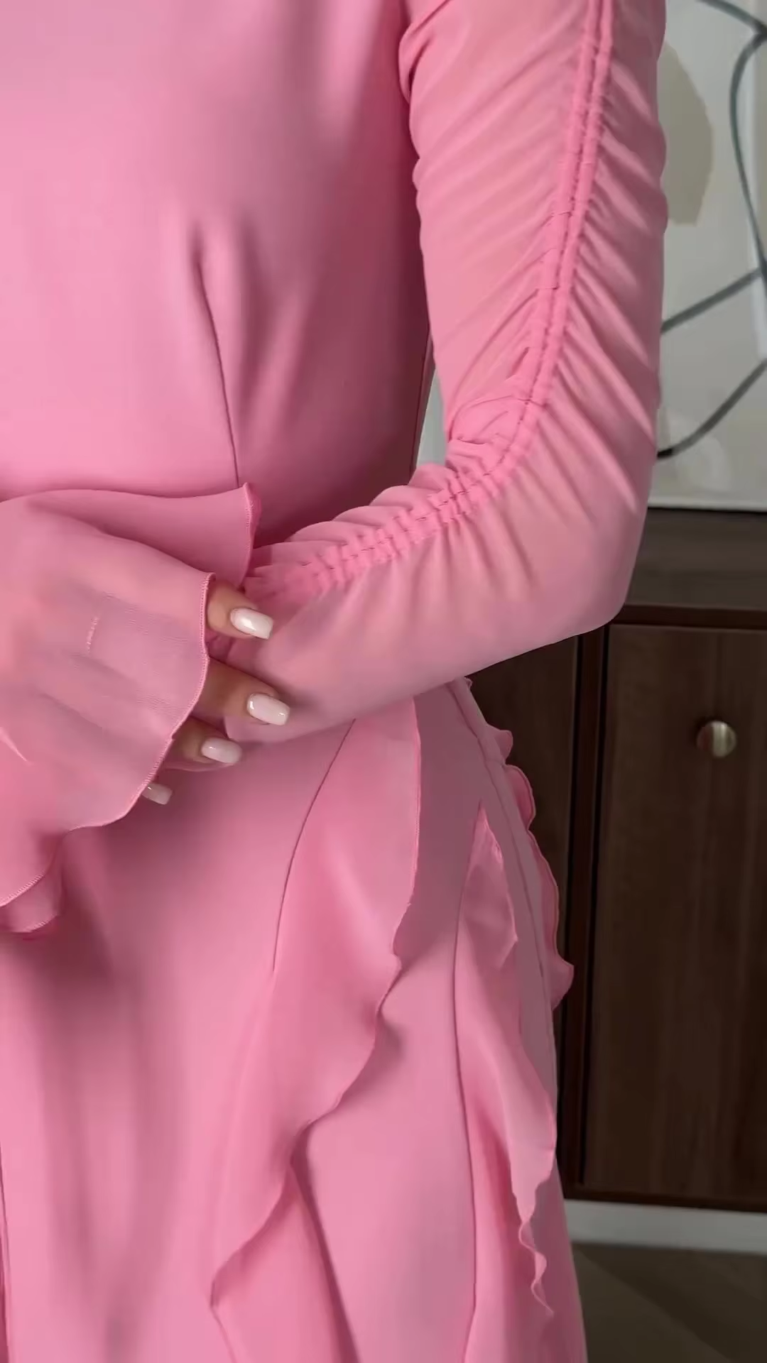 Ruffle Chiffon Women's Casual Dress Long Party Dress   fg7442