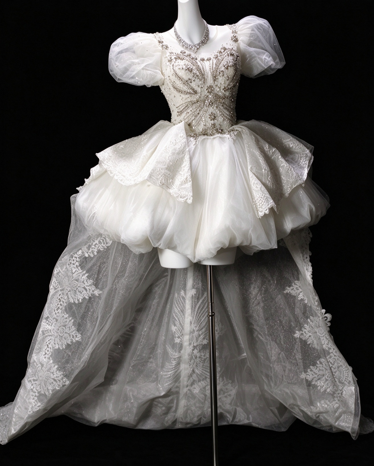 Strapless Ruffled Organza A-Line Prom Dress, Formal Evening Gown fg8923