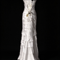 Strapless Pleated White Organza A-Line Prom Dress, Formal Evening Gown fg8928