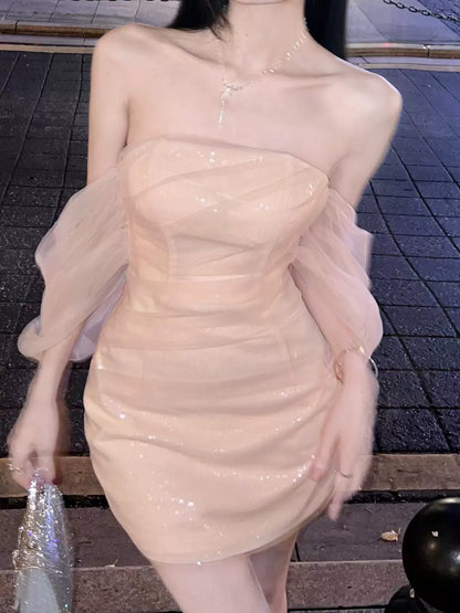 Sexy Off Shoulder Shinny Short Evening Dress Cocktail Dresses Short Birthday Party Dress   fg7888