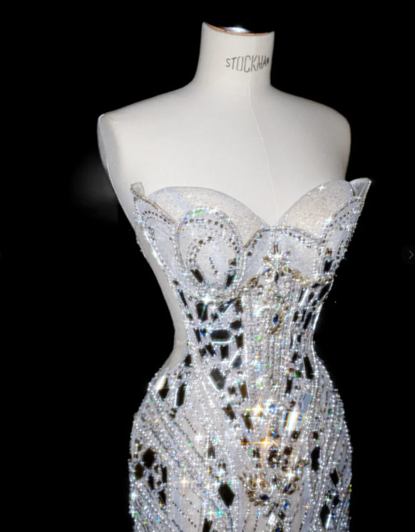 Buntes Meerjungfrau-Partykleid mit Pailletten und langen Abschlusskleidern fg8362