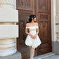 A Line Simple White Off Shoulder Birthday Outfit Short Evening Dress Short Party Dress Homecoming Dress  fg8046