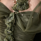 Sage Green Off-the-Shoulder 3D Floral Beaded Tulle Formal Evening Gown fg9052