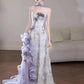 Lilac Strapless Long Prom Dresses Vintage Formal Evening Dress  fg7589