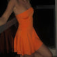 A Line Orange Homecoming Dress Short Evening Dress Cocktail Dresses Short Party Dress   fg7934