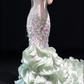 Mint Green Sweetheart Iridescent Sequin Ruffled Mermaid Evening Gown fg9054