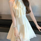 Ivory Chiffon Cocktail Dress Short Party Dress Homecoming Dress      fg7513