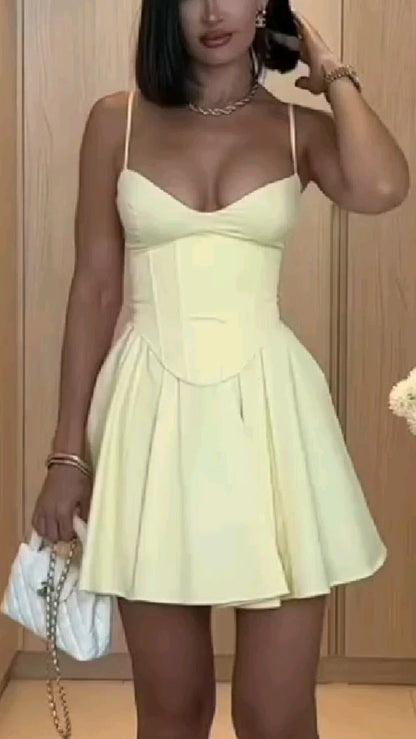 A Line Yellow Short Evening Dress Homecoming Dress Short Party Dress    fg7792