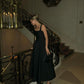 A Line Black Evening Dress Ankle Length Prom Dresses   fg7568