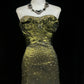 Vintage Green Strapless Long Prom Party Dress Long Evening Dress   fg8083