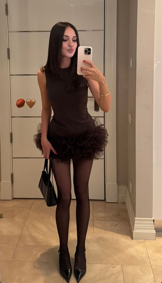 Brown Fashion Birthday Outfit Short Evening Dress Short Party Dress Cocktail Dresses   fg8051