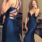 mermaid long prom dress v-neck tight simple prom dress    fg7648
