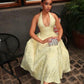 Yellow Halter Formal Dress Party Dress Long Evening Dress Prom Dresses    fg7820