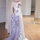 Lilac Strapless Long Prom Dresses Vintage Formal Evening Dress  fg7589