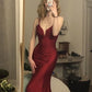 mermaid long prom dress v-neck tight simple prom dress    fg7648