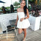 White Birthday Dress Homecoming Dress Short Party Dress    fg7733