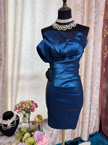 Royal Blue Birthday Outfit Short Evening Dress Short Party Dress Vintage Homecoming Dress   fg8085