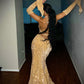 Charming gold prom dress Sheath Prom Dress Evening Dress       fg5202