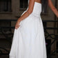 A Line White Halter Party Dresses Evening Dress For Women   fg7600