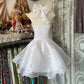 A Line White Birthday Outfit Short Evening Dress Vintage Short Party Dress Homecoming Dress  fg8036