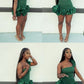 Green One Shoulder Homecoming Dress Short Evening Dress Cocktail Dresses Short Party Dress   fg7970