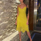 Sexy Women Dress New V Neck Yellow Evening Party Dresses  fg7788