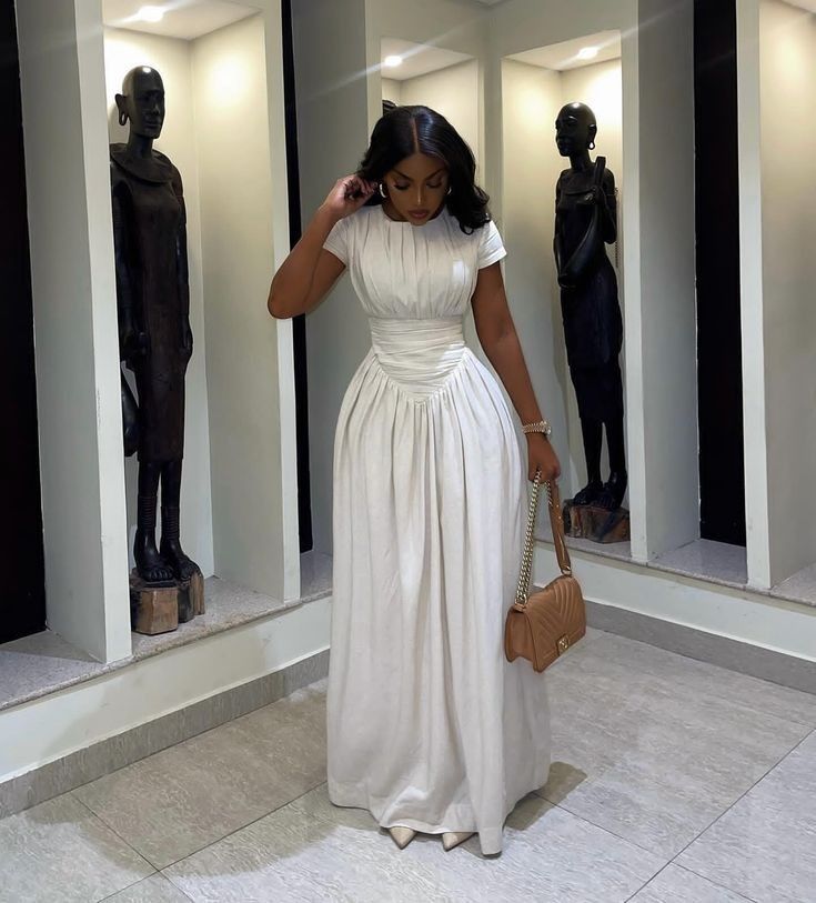 White Short Sleeves Long Party Prom Dresses Formal Evening Dress fg7578