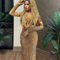 Charming gold prom dress Sheath Prom Dress Evening Dress       fg5202