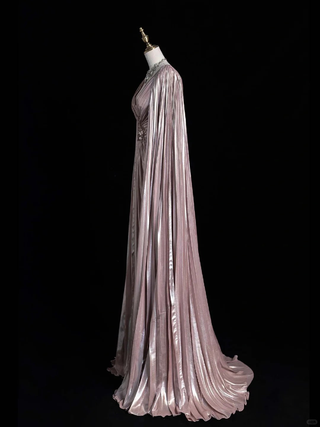 Luxury A-line Evening Prom Dress Long Sleeve V-neck Shiny Custom Made Party Gowns   fg7452