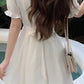 A Line White Short Sleeves Evening Gowns, Party Prom Dress    fg7464