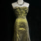 Vintage Green Strapless Long Prom Party Dress Long Evening Dress   fg8083