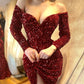 Short Prom Dresses Sequin Long Sleeve Sheath Party Dress       fg6268