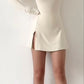 Short Prom Dresses Long Sleeves Elegant Mini Dress    fg6154