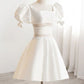 Short White Beaded Prom Dresses, Short White Beaded Formal Homecoming Dresses       fg6410