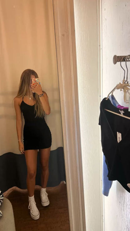 Black Homecoming Dresses Straps Bodycon Mini Cocktail Dress         fg6651