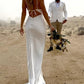 Long Simple Wedding Dress with Thin Straps      fg6340