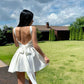 Elegant White A Line Homecoming Dress Short Birthday Outfit      fg6133
