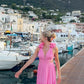 A Line V Neck Open Back Pink Floral Long Prom Dresses, Long Pink Tulle Formal Graduation Evening Dresses        fg6394