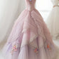 A line Evening Dresses For Girls Appliques Princess Tull Gown      fg6225