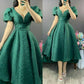 A line Green Mid Length Dress Prom Evening Dresses For Women    fg6235