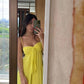 Yellow Spaghetti Straps Mini Party Gown Homecoming Dress    fg6163