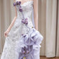 Lilac Strapless Long Prom Dresses Vintage Formal Evening Dress  fg7589