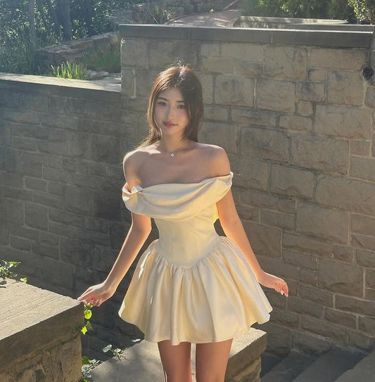 A Line Off Shoulder Short Evening Dress Homecoming Dress Short Party Dress    fg7797