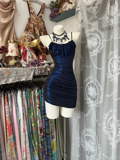 Navy Sheath Birthday Outfit Short Evening Dress Short Party Dress Cocktail Dresses Homecoming Dress   fg8080