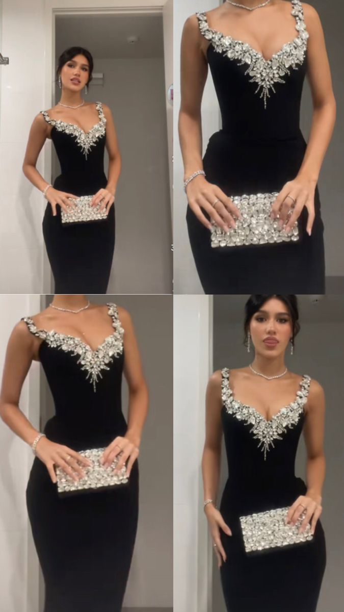 Black Mermaid Sexy Long Formal Dress Evening Party Dresses  fg7763