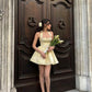 A Line Yellow Halter Short Evening Dress Homecoming Dress Short Party Dress    fg7802