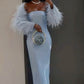 Sky Blue Party Dress Long Formal Evening Dress    fg7480