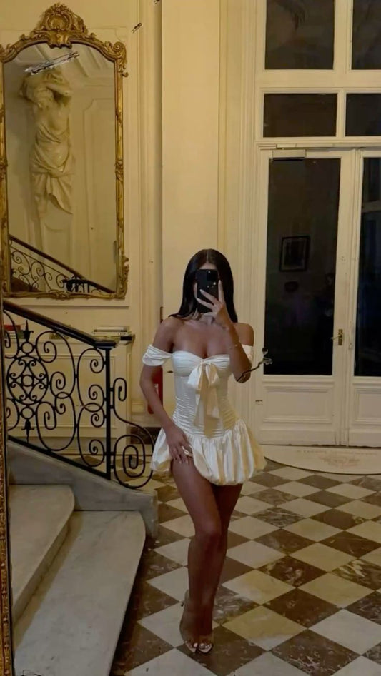 A Line Off Shoulder Short Evening Dress Homecoming Dress Short Party Dress    fg7798