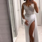 Gorgeous Long White A-line Prom Dress With Slit       fg6776