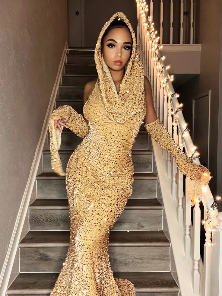 Charming gold prom dress Sheath Prom Dress Evening Dress       fg5202